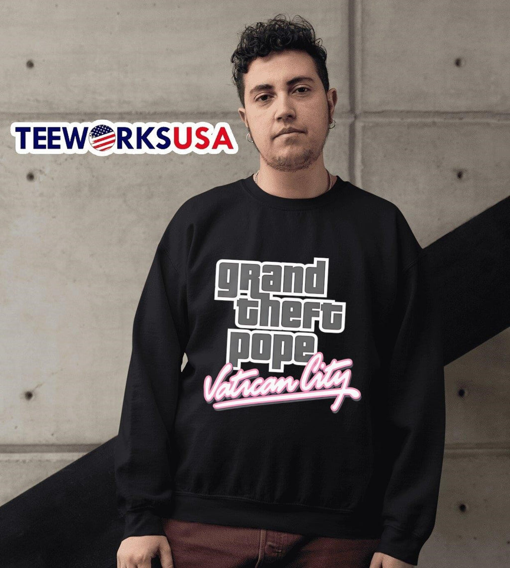 Grand Theft Pope Vatican City - Adult & Kids T-Shirts, Sweatshirts & Hoodies apparel design preview 6
