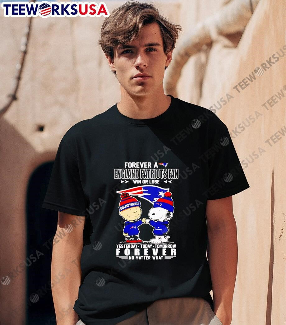 Snoopy x Charlie Brown forever a England Patriots fan - Adult & Kids T-Shirts, Sweatshirts & Hoodies apparel design preview 1