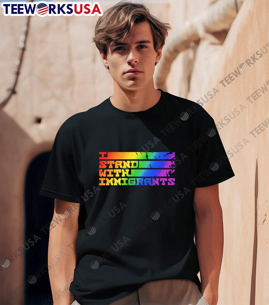 I Stand With Immigrants pride - Adult & Kids T-Shirts, Sweatshirts & Hoodies apparel design preview 1