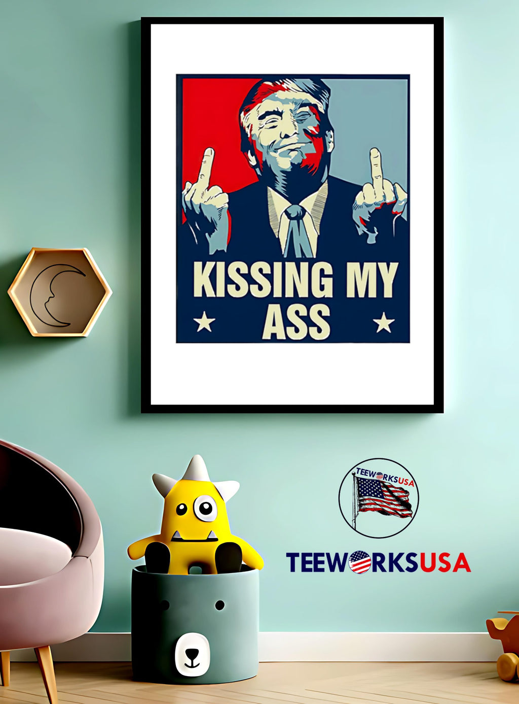 Negotiate tariffs kissing my ass Trump - Adult & Kids T-Shirts, Sweatshirts & Hoodies apparel design preview 3