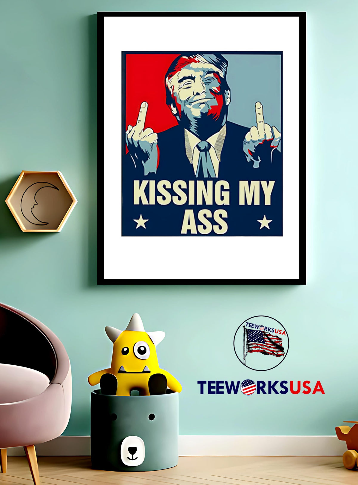 Negotiate tariffs kissing my ass Trump - Adult & Kids T-Shirts, Sweatshirts & Hoodies apparel design preview 3
