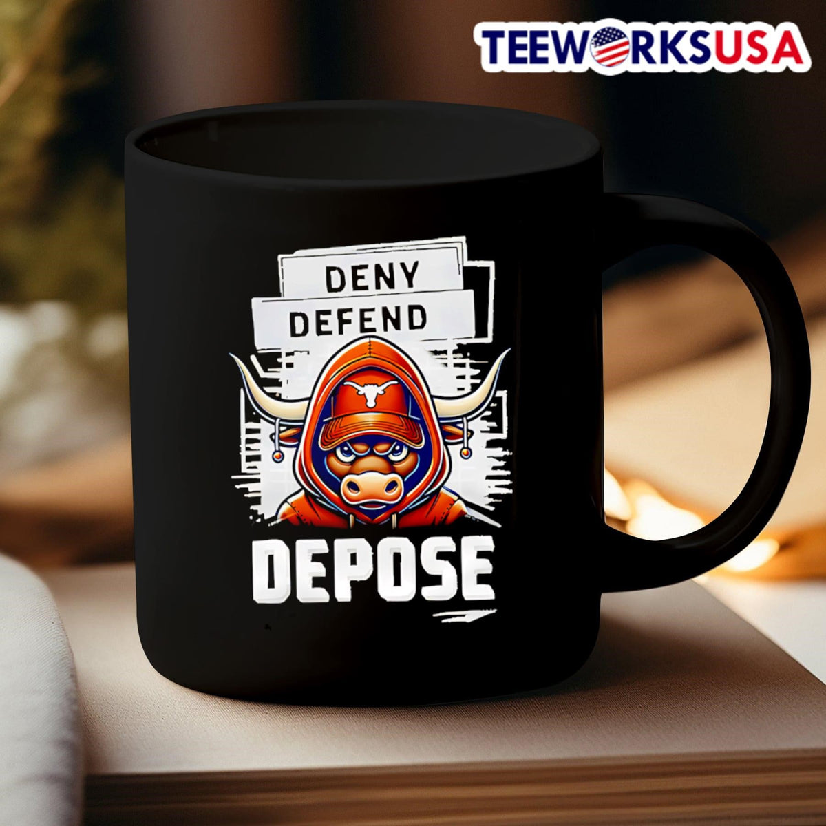 Texas Longhorns deny defend depose - Adult & Kids T-Shirts, Sweatshirts & Hoodies apparel design preview 3