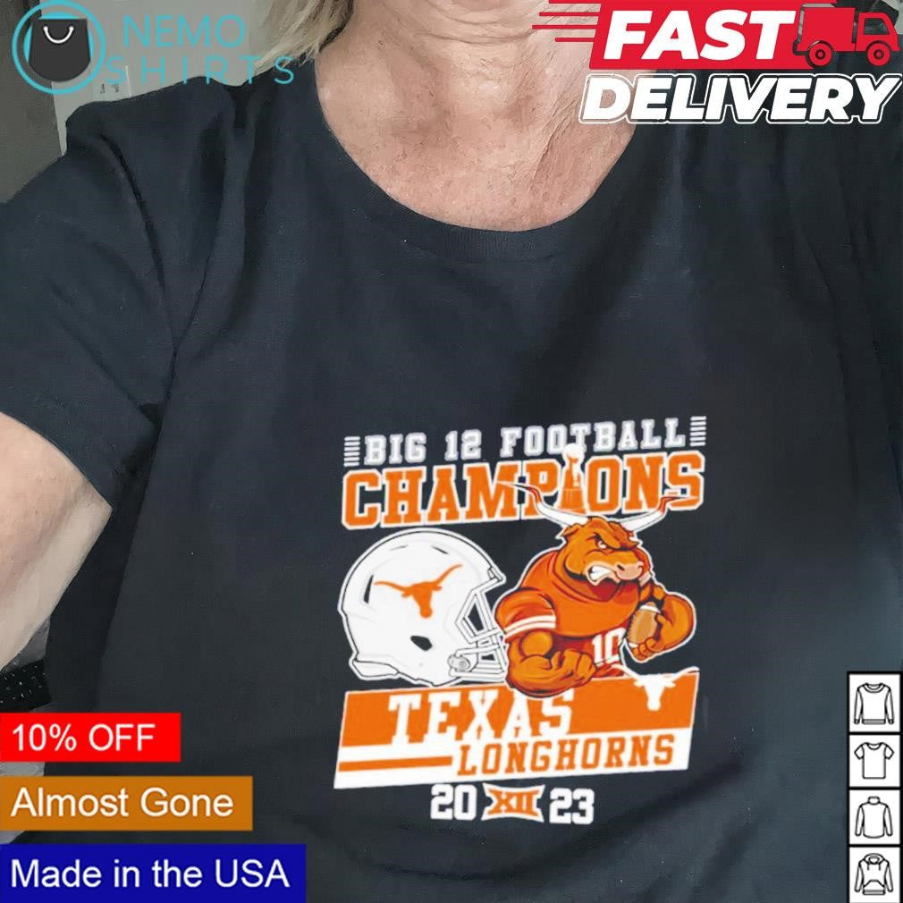 Texas Longhorns 2023 Big 12 champions helmet and - Adult & Kids T-Shirts, Sweatshirts & Hoodies apparel design preview 2