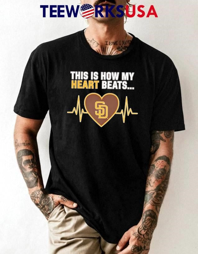 This is How My Heart Beats San Diego Padres - Adult & Kids T-Shirts, Sweatshirts & Hoodies apparel design preview 1