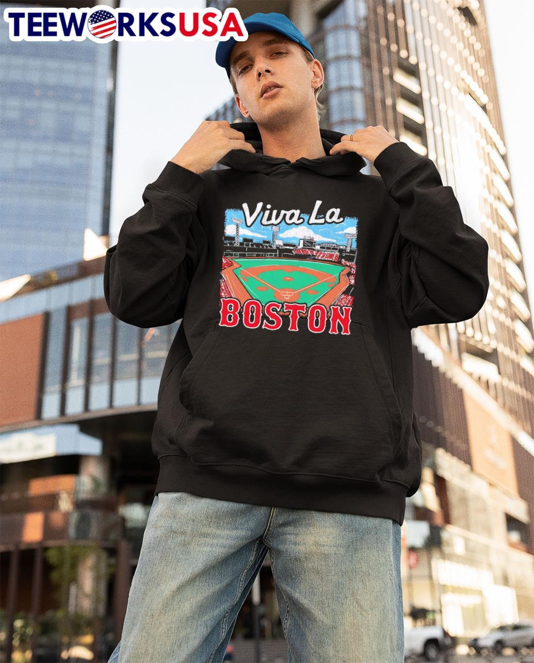 Viva La Boston retro - Adult & Kids T-Shirts, Sweatshirts & Hoodies apparel design preview 3