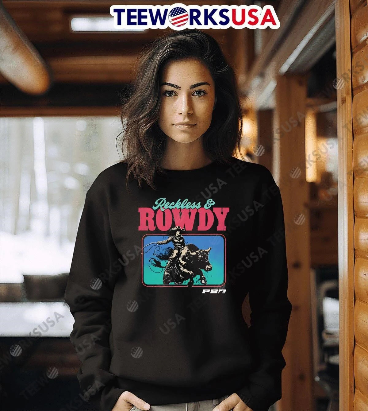 PBR Reckless Rowdy retro - Adult & Kids T-Shirts, Sweatshirts & Hoodies apparel design preview 6