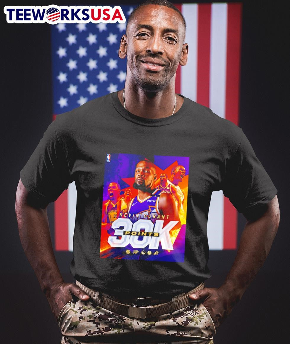Kevin Durant 30k points poster - Adult & Kids T-Shirts, Sweatshirts & Hoodies apparel design preview 1