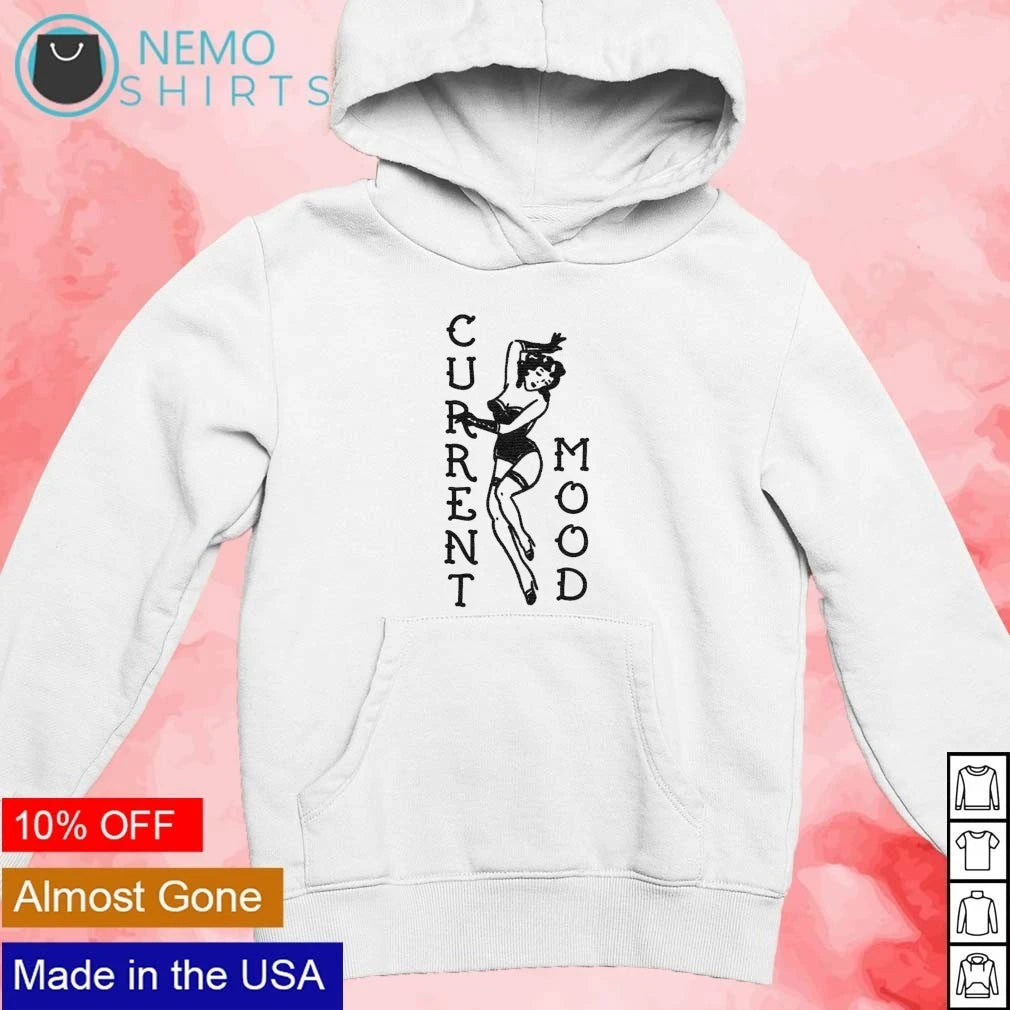 Current Mood Pin-Up Girl retro vintage illustration - Adult & Kids T-Shirts, Sweatshirts & Hoodies apparel design preview 2