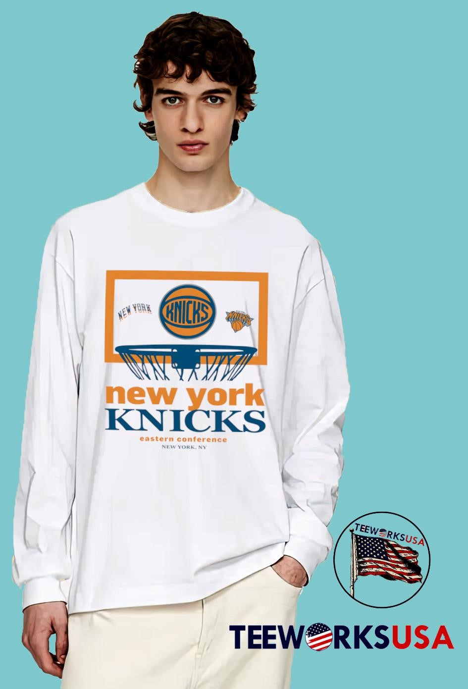New York Knicks 47 City Edition Backboard Franklin - Adult & Kids T-Shirts, Sweatshirts & Hoodies apparel design preview 4