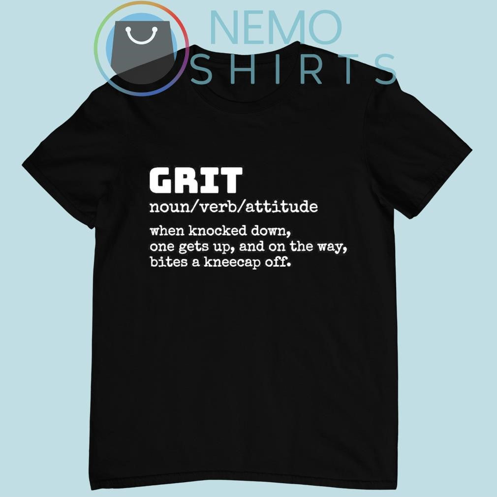 Grit noun verb attitude bites a kneecap off Detroit - Adult & Kids T-Shirts, Sweatshirts & Hoodies apparel design preview 1