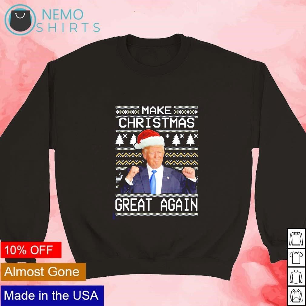 Santa Trump make Christmas great again ugly - Adult & Kids T-Shirts, Sweatshirts & Hoodies apparel design preview 3
