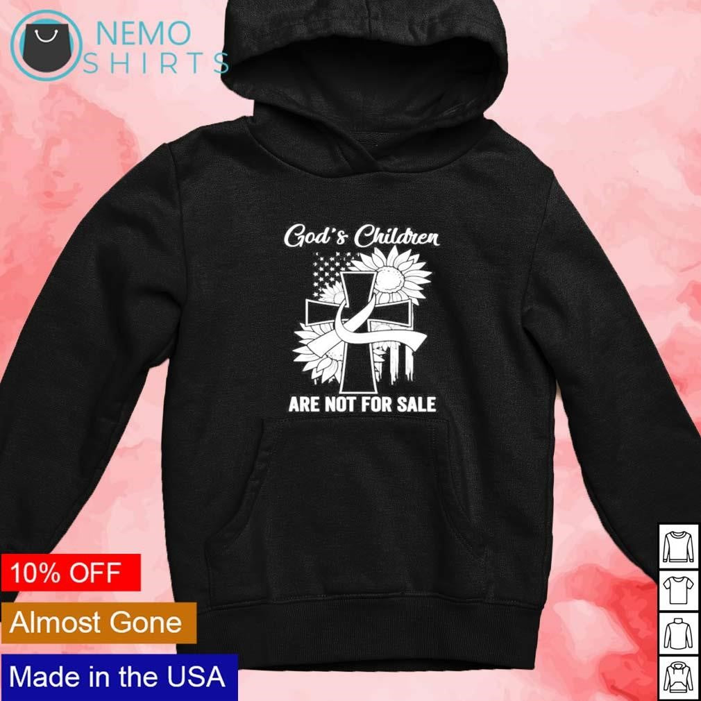 God's children are not for sale cross flowers - Adult & Kids T-Shirts, Sweatshirts & Hoodies apparel design preview 2