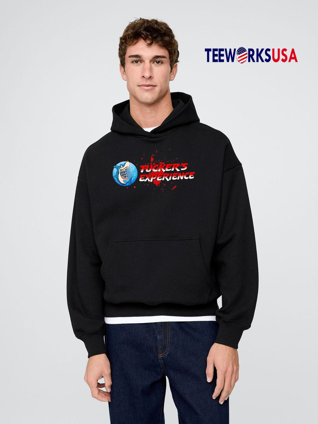 Tucker's Experience Shark Movie - Adult & Kids T-Shirts, Sweatshirts & Hoodies apparel design preview 2