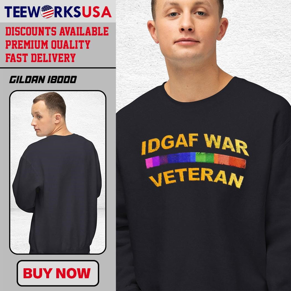 Idgaf War Veteran A Design for the Brave and Free - Adult & Kids T-Shirts, Sweatshirts & Hoodies apparel design preview 3