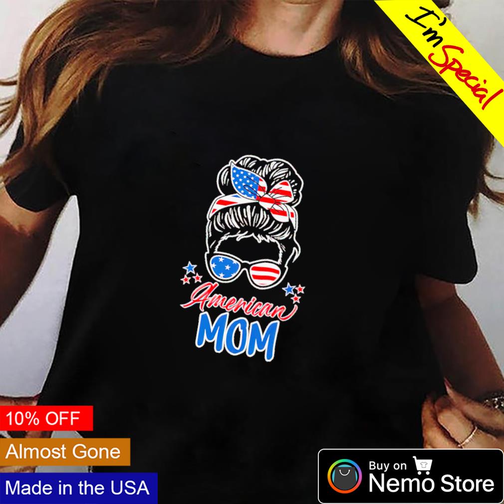 Messy bun American Mom - Adult & Kids T-Shirts, Sweatshirts & Hoodies apparel design preview 2