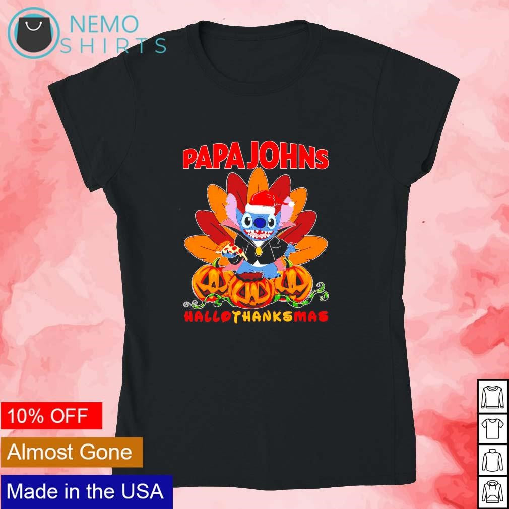 Papa John's Pizza Santa Stitch Hallothanksmas - Adult & Kids T-Shirts, Sweatshirts & Hoodies product image 4