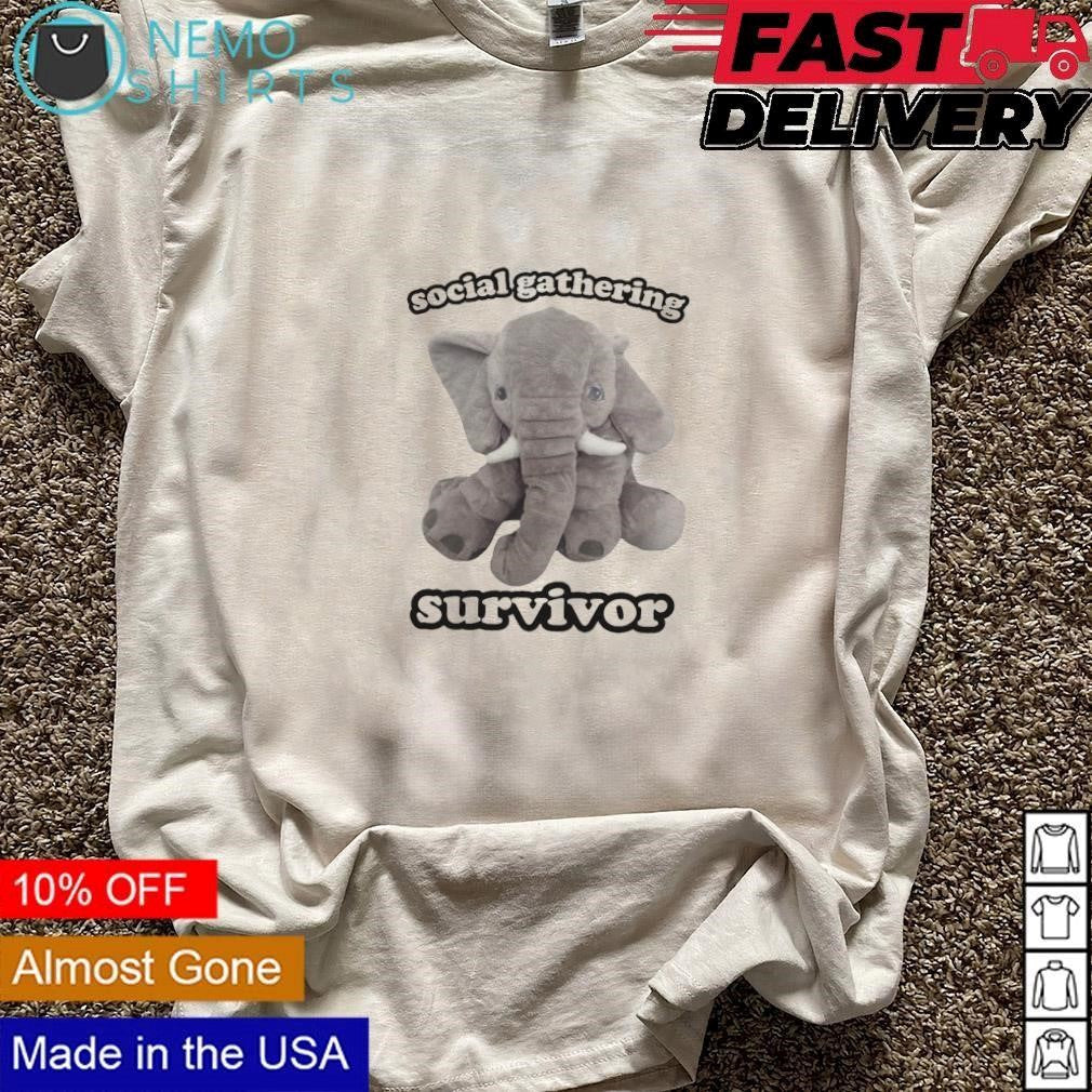 Social gathering survivor elephant - Adult & Kids T-Shirts, Sweatshirts & Hoodies apparel design preview 3