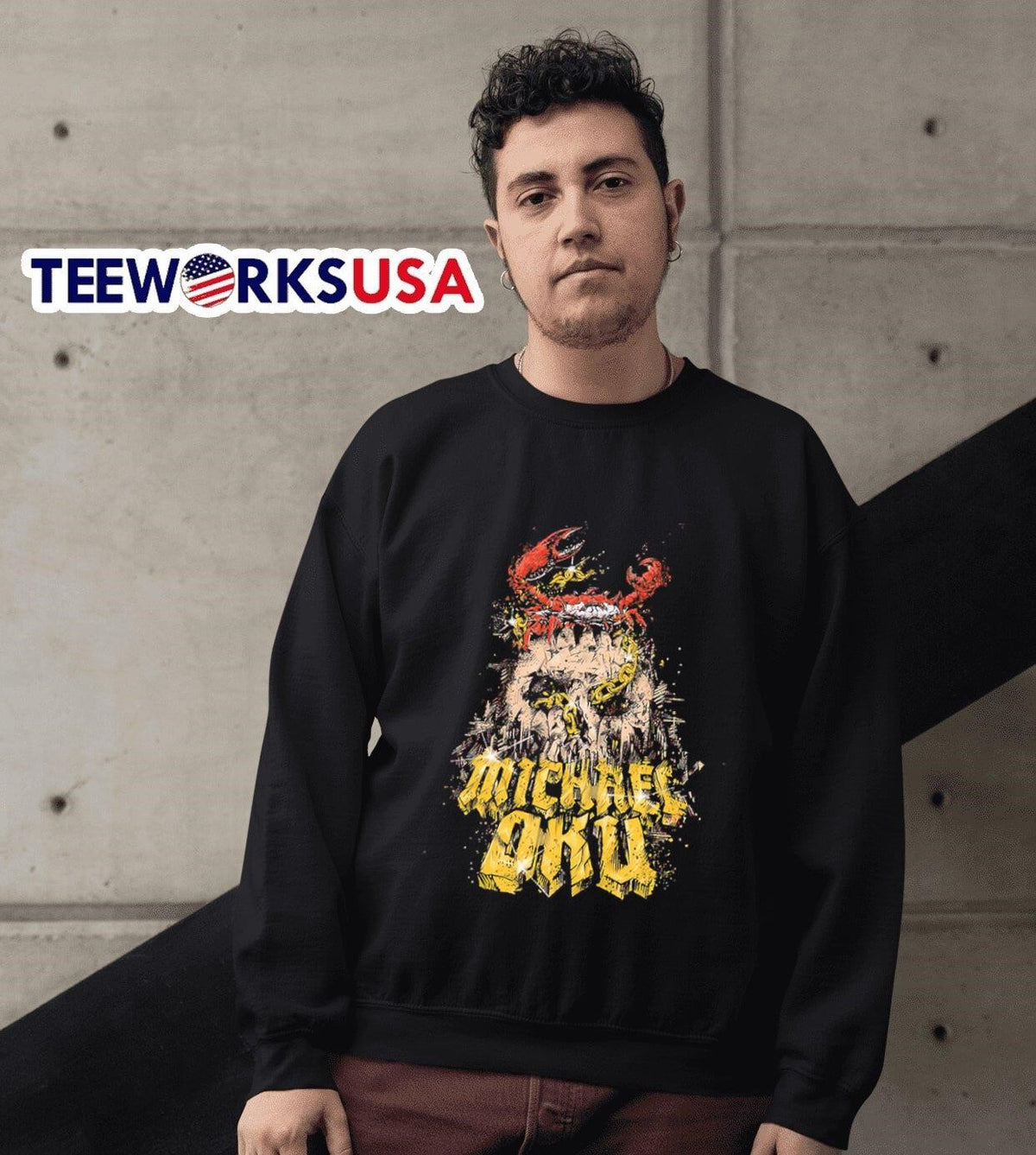 Michael Oku chains and crab - Adult & Kids T-Shirts, Sweatshirts & Hoodies apparel design preview 3