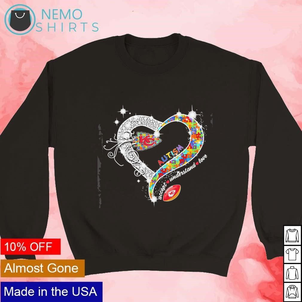 Kansas City Chiefs Autism accept understand love - Adult & Kids T-Shirts, Sweatshirts & Hoodies apparel design preview 3