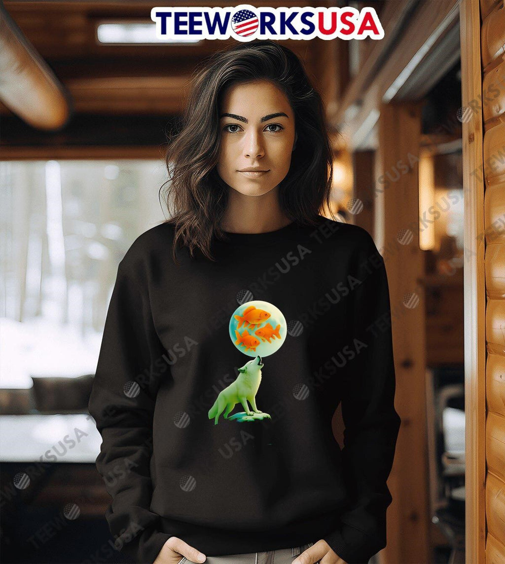 Three Goldfish Moon - Adult & Kids T-Shirts, Sweatshirts & Hoodies apparel design preview 6