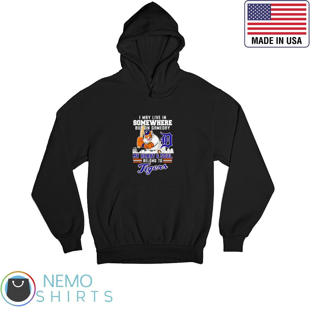 I may live in somewhere but on gameday my heart and - Adult & Kids T-Shirts, Sweatshirts & Hoodies apparel design preview 2