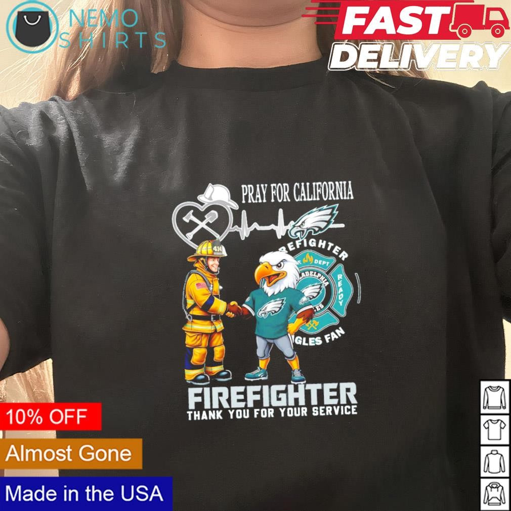 Philadelphia Eagles pray for California firefighter - Adult & Kids T-Shirts, Sweatshirts & Hoodies apparel design preview 3