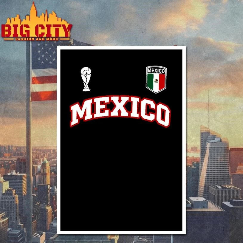 Vintage Mexico 2026 Soccer - Adult & Kids T-Shirts, Sweatshirts & Hoodies apparel design preview 4