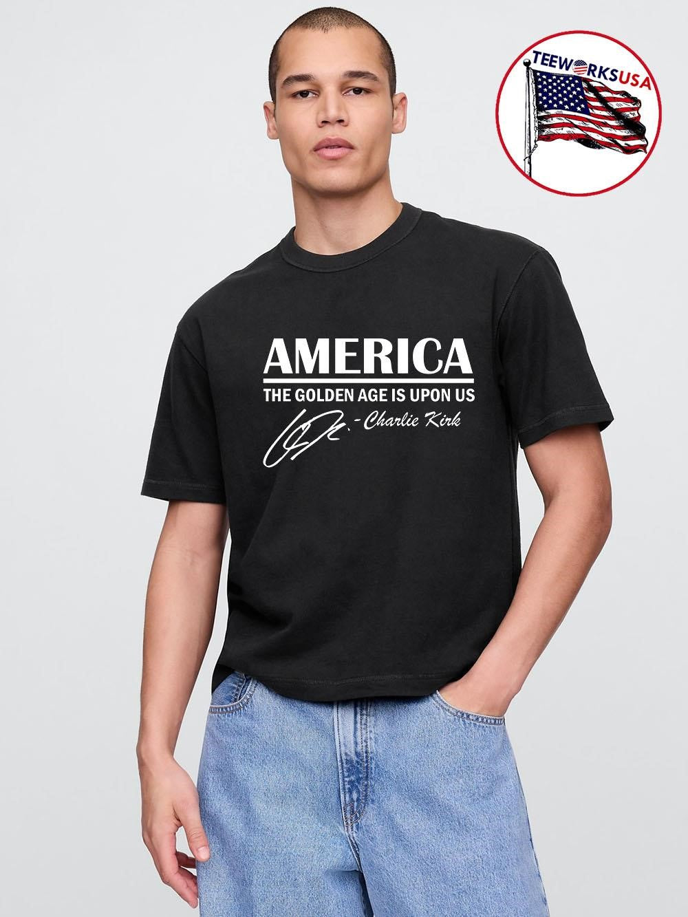 America The Golden Age Is Upon Us Charlie Kirk - Adult & Kids T-Shirts, Sweatshirts & Hoodies apparel design preview 1