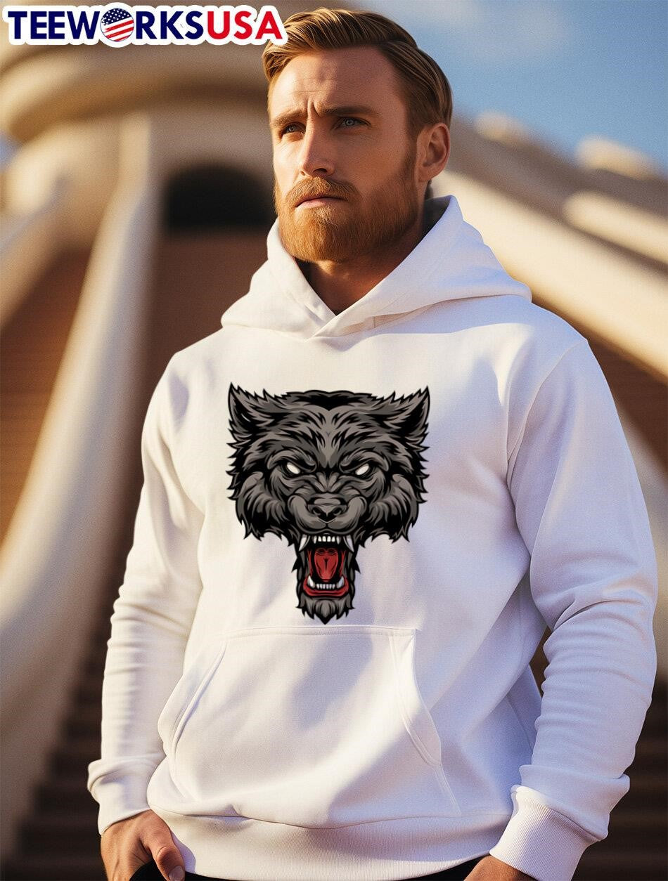 Wolf Animal big head - Adult & Kids T-Shirts, Sweatshirts & Hoodies apparel design preview 2