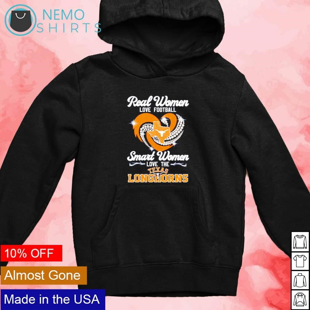 Real women love football smart the Texas Longhorns - Adult & Kids T-Shirts, Sweatshirts & Hoodies apparel design preview 2