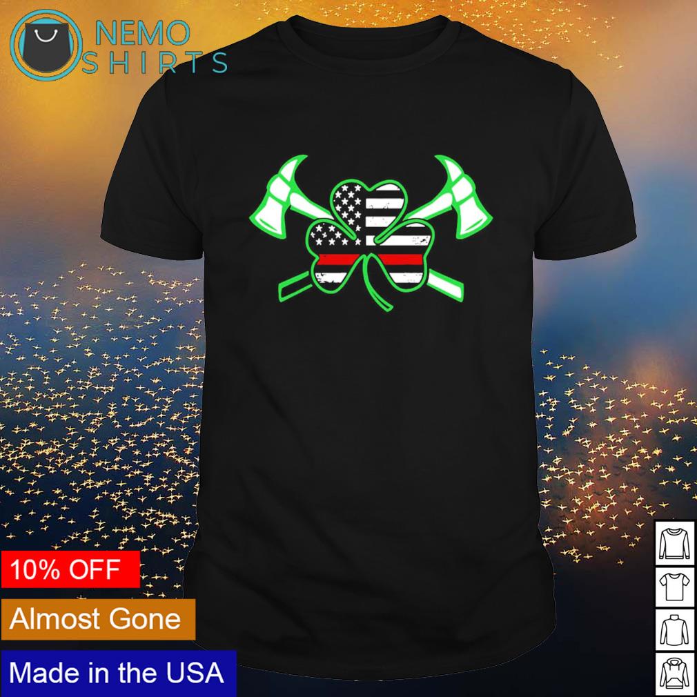 St. Patrick's Day Firefighter logo Shamrock American - Adult & Kids T-Shirts, Sweatshirts & Hoodies apparel design preview 1