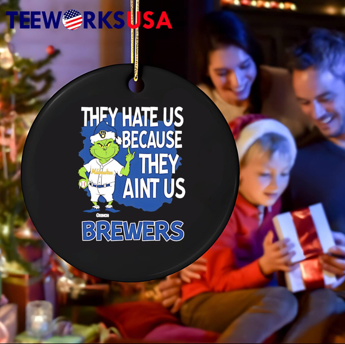 Milwaukee Brewers Grinch Christmas They Hate Us Ain't - Adult & Kids T-Shirts, Sweatshirts & Hoodies apparel design preview 4