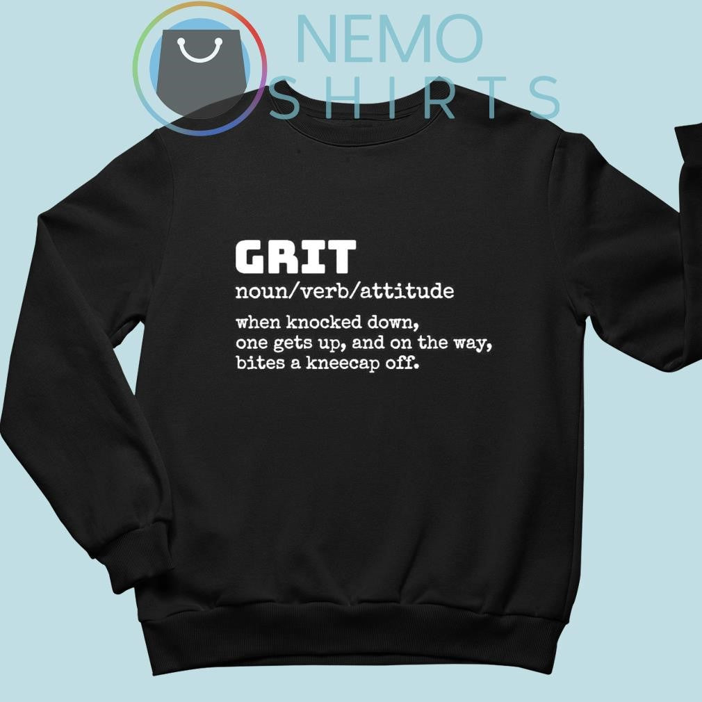 Grit noun verb attitude bites a kneecap off Detroit - Adult & Kids T-Shirts, Sweatshirts & Hoodies apparel design preview 4