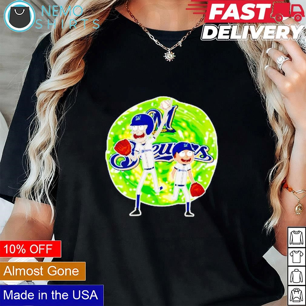 Milwaukee Brewers Rick and Morty - Adult & Kids T-Shirts, Sweatshirts & Hoodies apparel design preview 1