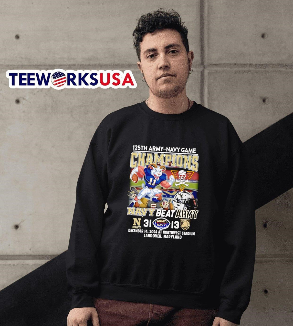 125th Army-Navy game Champions Navy beat Army 31 13 - Adult & Kids T-Shirts, Sweatshirts & Hoodies apparel design preview 6