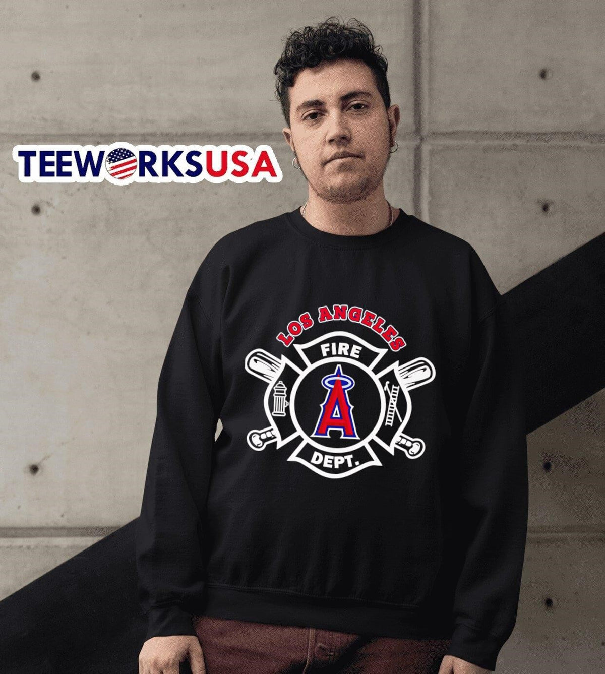 Fire dept Los Angeles Angels baseball - Adult & Kids T-Shirts, Sweatshirts & Hoodies apparel design preview 6
