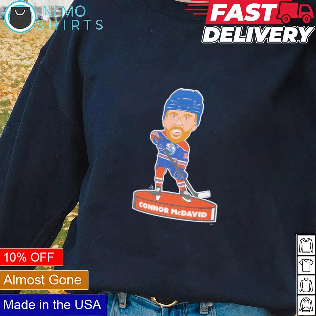 Connor McDavid Edmonton Oilers player bobblehead - Adult & Kids T-Shirts, Sweatshirts & Hoodies apparel design preview 2