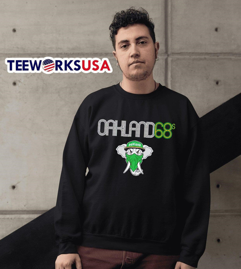 Oakland Athletics 68s elephant - Adult & Kids T-Shirts, Sweatshirts & Hoodies apparel design preview 3