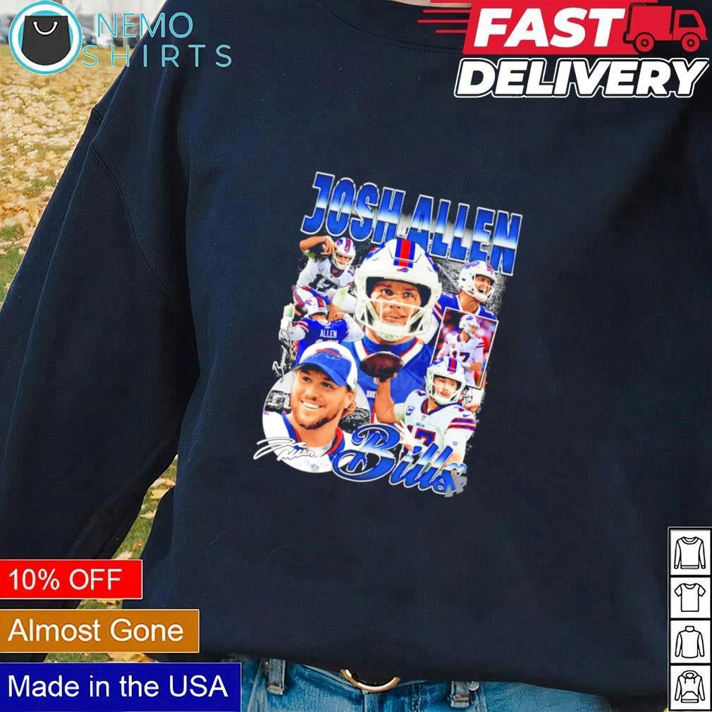Josh Allen Buffalo Bills vintage graphic collage - Adult & Kids T-Shirts, Sweatshirts & Hoodies apparel design preview 1