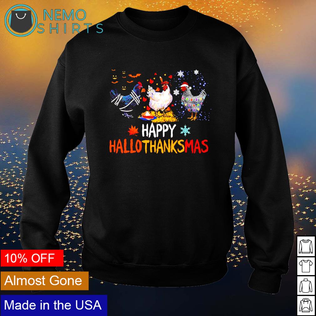 Chicken happy Hallothanksmas Halloween Thanksgiving - Adult & Kids T-Shirts, Sweatshirts & Hoodies apparel design preview 4