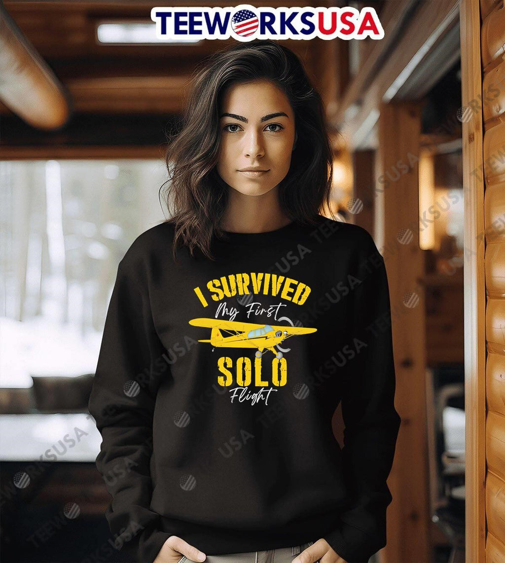Flyboy Toys I Survived My First Solo Flight - Adult & Kids T-Shirts, Sweatshirts & Hoodies apparel design preview 6