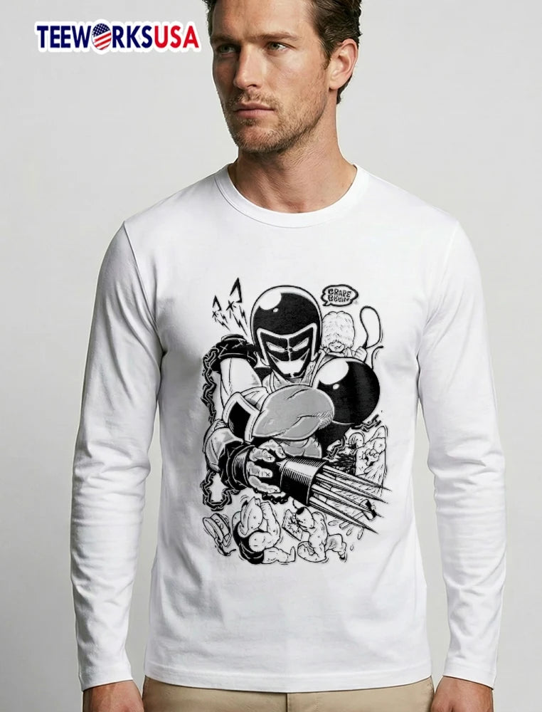Grape Brain Masked Cyborg Wrestler Spiked Claws - Adult & Kids T-Shirts, Sweatshirts & Hoodies apparel design preview 3
