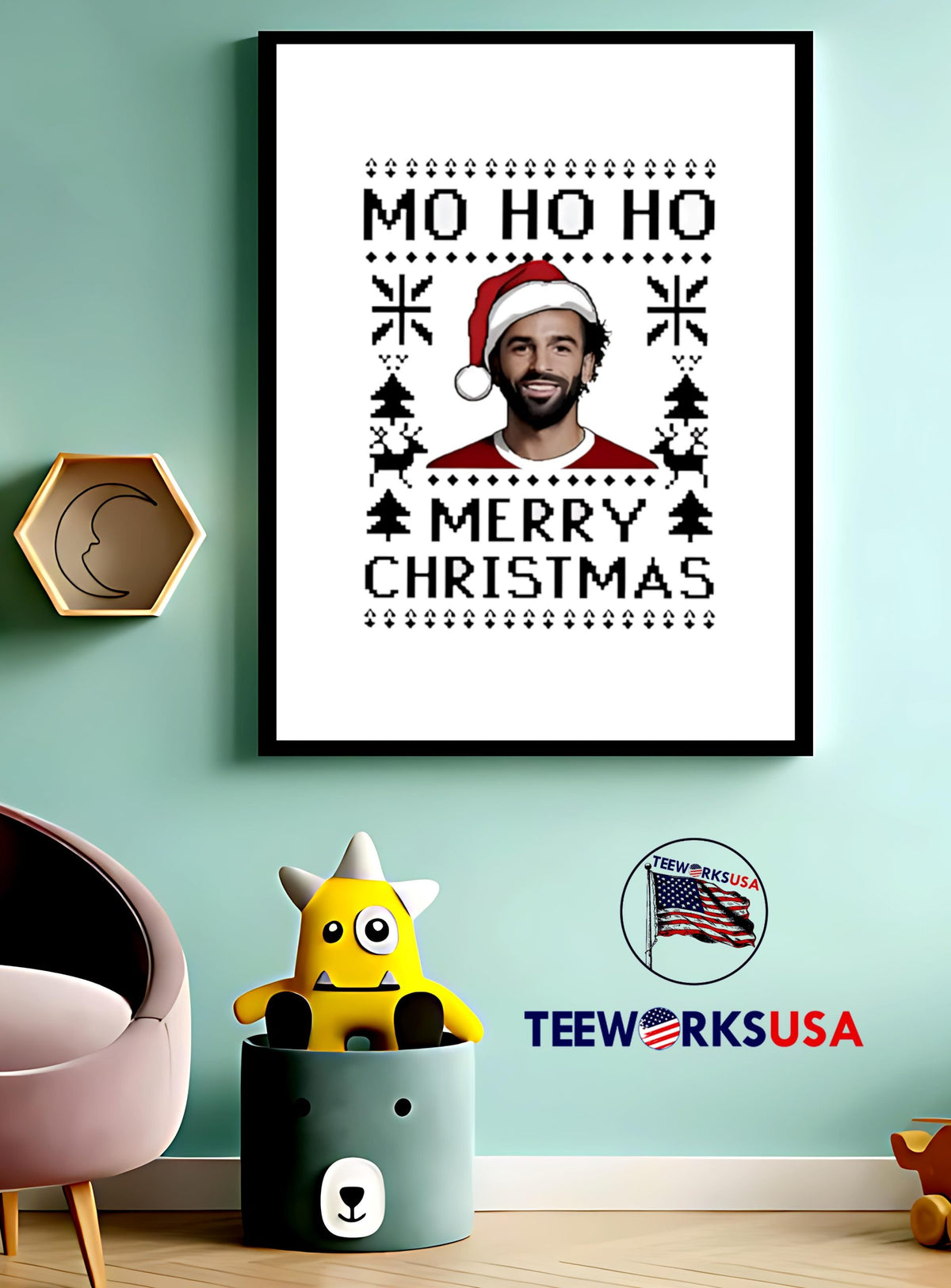 Mohamed Salah Mo Ho Merry Christmas Ugly - Adult & Kids T-Shirts, Sweatshirts & Hoodies apparel design preview 4