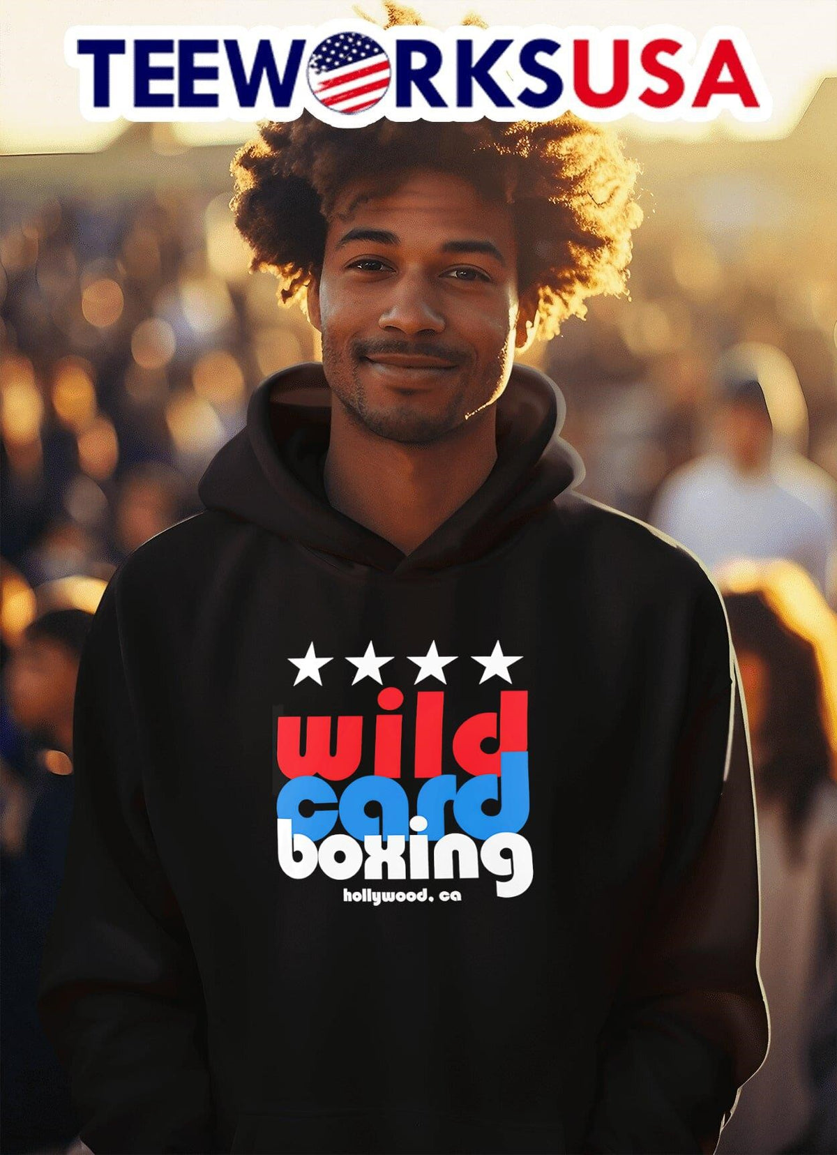 Wild Card Boxing Hollywood - Adult & Kids T-Shirts, Sweatshirts & Hoodies apparel design preview 2