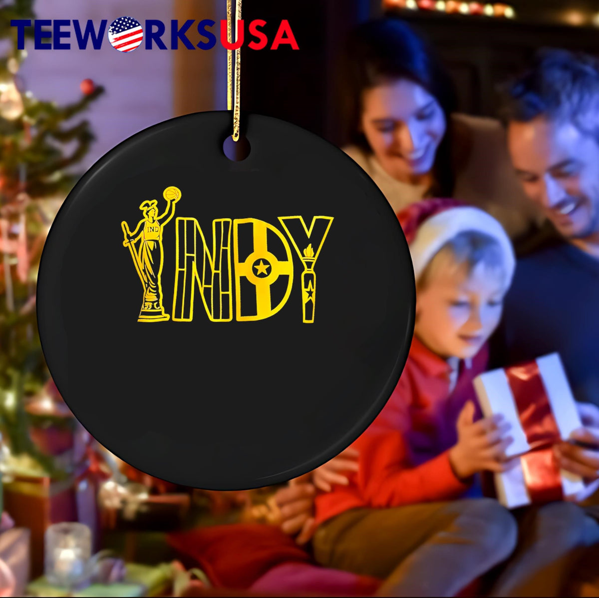 Basketball Statue INDY Yellow Star Torch Graphic - Adult & Kids T-Shirts, Sweatshirts & Hoodies apparel design preview 4