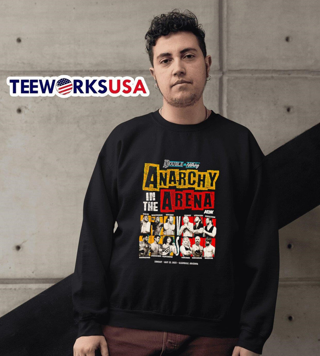 AEW Double or Nothing 2025 Anarchy in the Arena - Adult & Kids T-Shirts, Sweatshirts & Hoodies apparel design preview 6