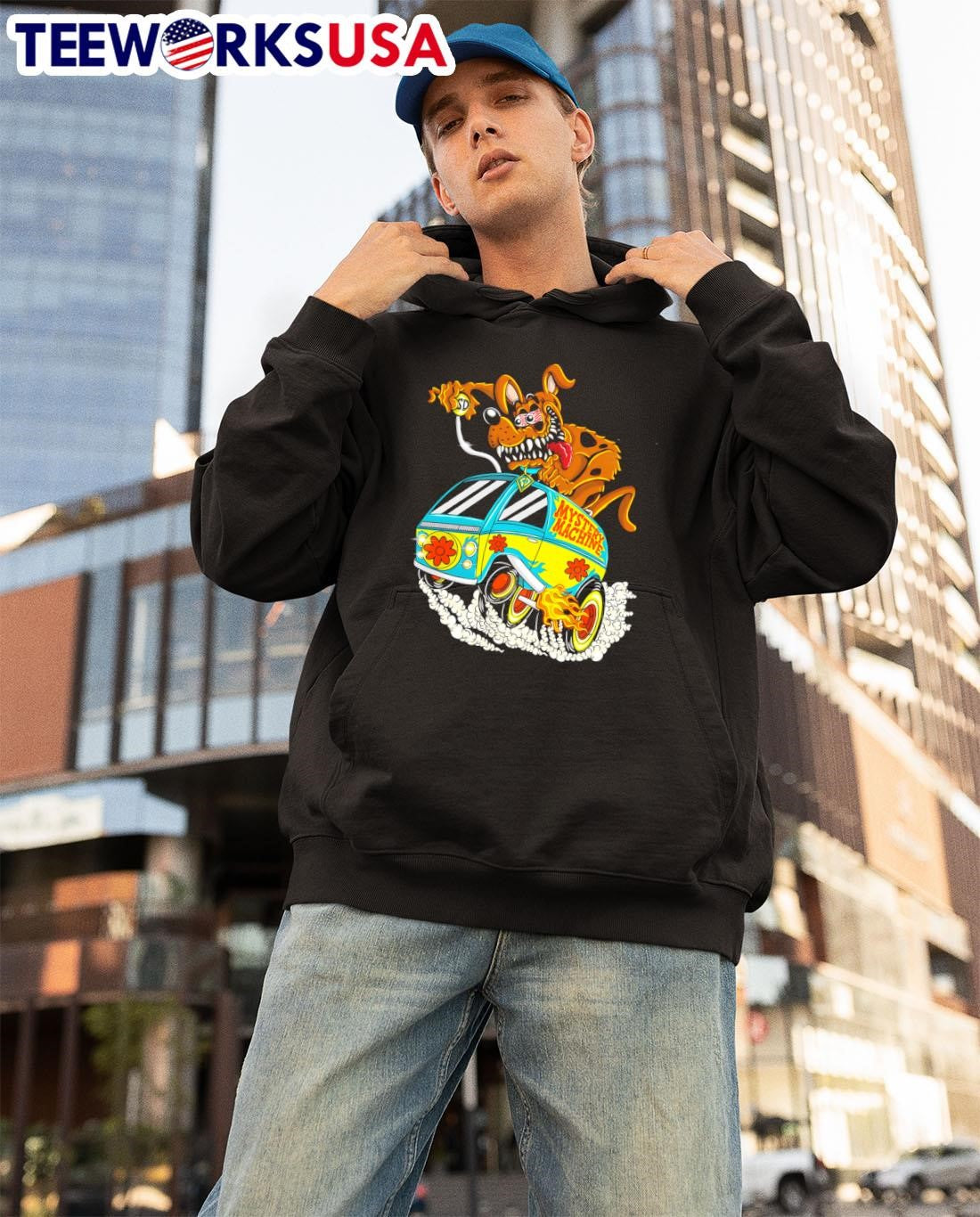 Scooby Funky Dog mystery machine - Adult & Kids T-Shirts, Sweatshirts & Hoodies apparel design preview 3