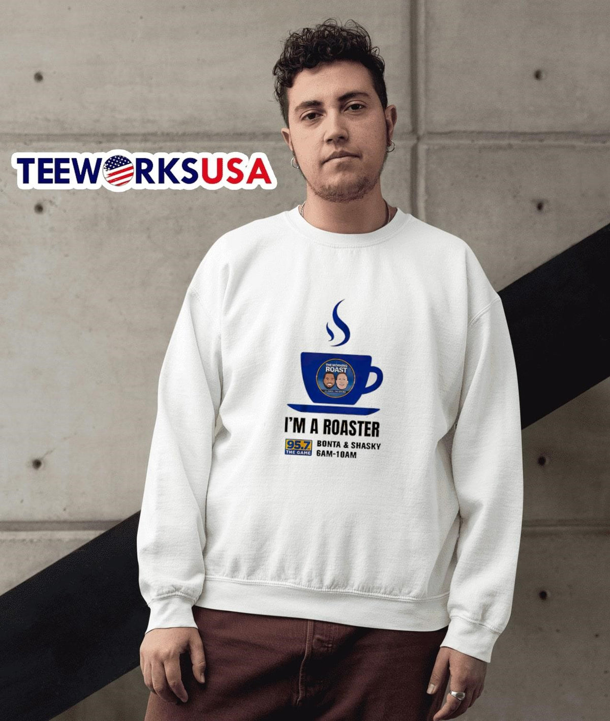 Coffee I'm a roaster 95.7 the game bonta and shasky - Adult & Kids T-Shirts, Sweatshirts & Hoodies apparel design preview 3