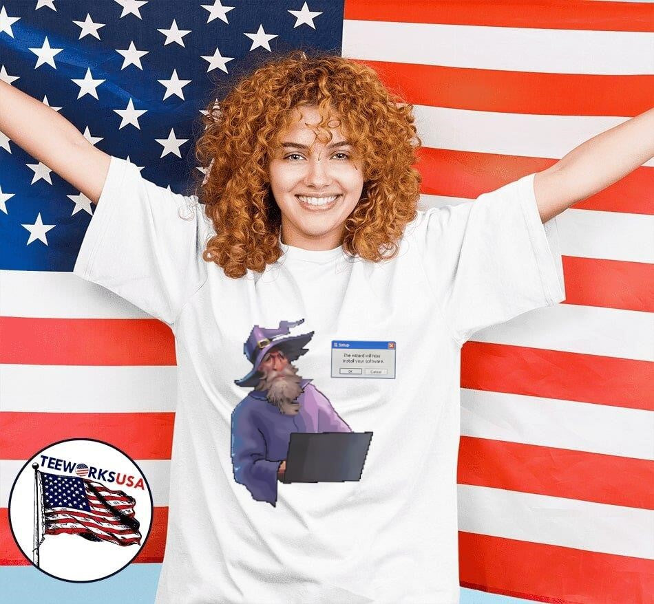 The Wizard will install your software - Adult & Kids T-Shirts, Sweatshirts & Hoodies apparel design preview 7
