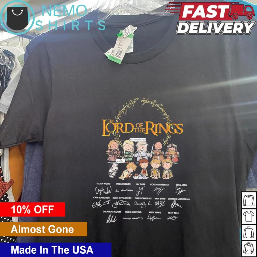 Peanut characters the Lord of Rings signatures - Adult & Kids T-Shirts, Sweatshirts & Hoodies apparel design preview 1